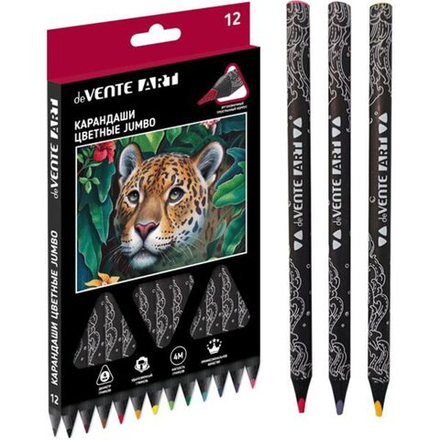Карандаши цвет. Jumbo Art 12цв  deVENTE 10мм, трехгранные