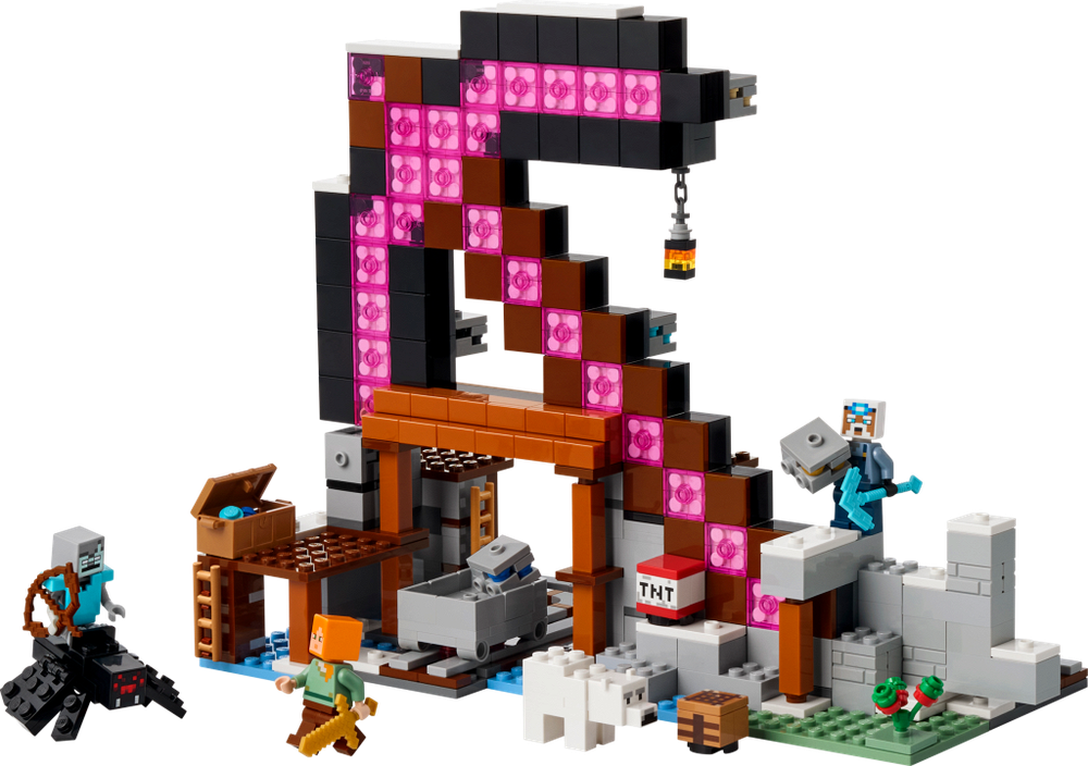 LEGO Minecraft 21277 «The Pickaxe Mine» — шахта с киркой и динамитным вагонеткой