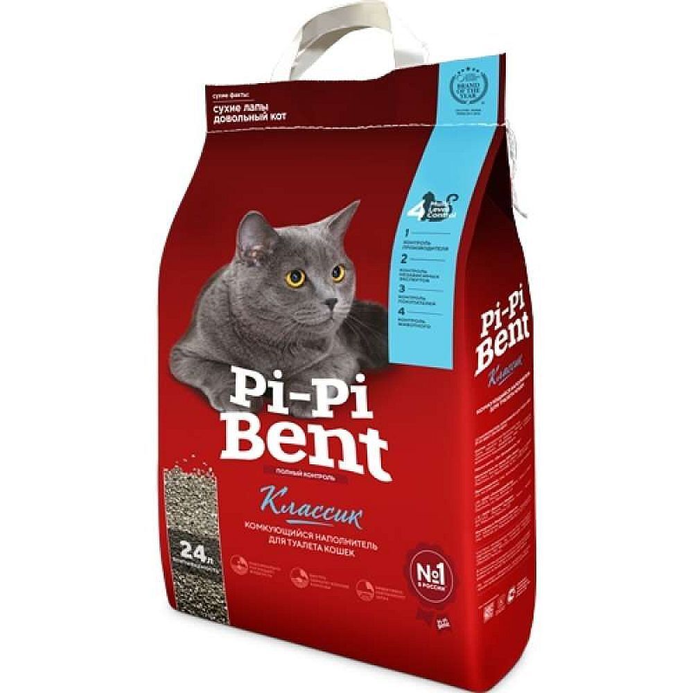 Наполнитель Pi-Pi-Bent Классик для кошачьего туалета, комкующийся, пакет 10кг Наполнитель Pi-Pi-Bent Классик для кошачьего туалета, комкующийся, пакет 10кг