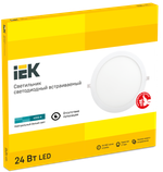 Светильник ДВО 1609 белый, круг LED 24Вт 4000 IP20 IEK