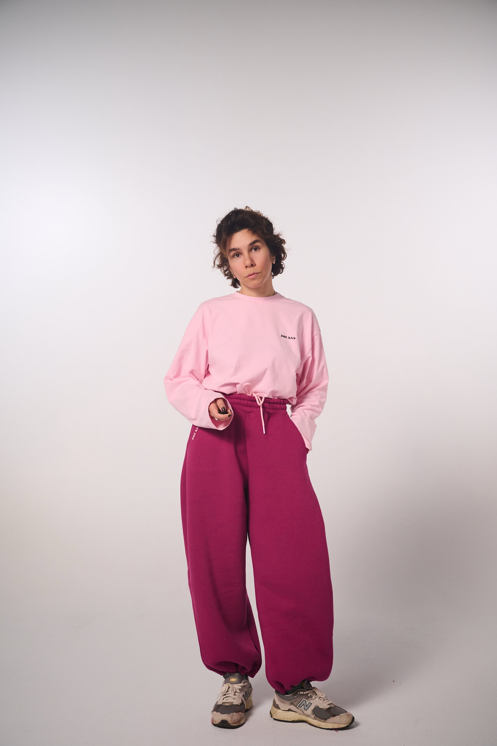 Брюки-бананы с начесом из футера "Малина"