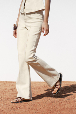 ZARA ДЖИНСЫ Z1975 FLARE С ВЫСОКОЙ ПОСАДКОЙ, ПЕСОЧНЫЙ