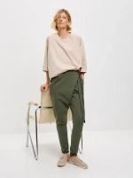 Штаны оверсайз на завязках с запахом большие размеры