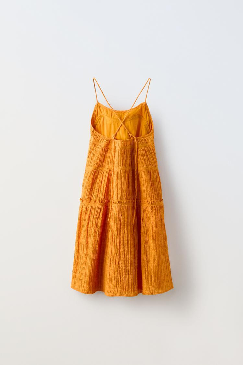 ZARA ПЛАТЬЕ С ВЫШИВКОЙ ПЛЮМЕТИ, ЦВЕТ ЖЖЕНОГО АПЕЛЬСИНА