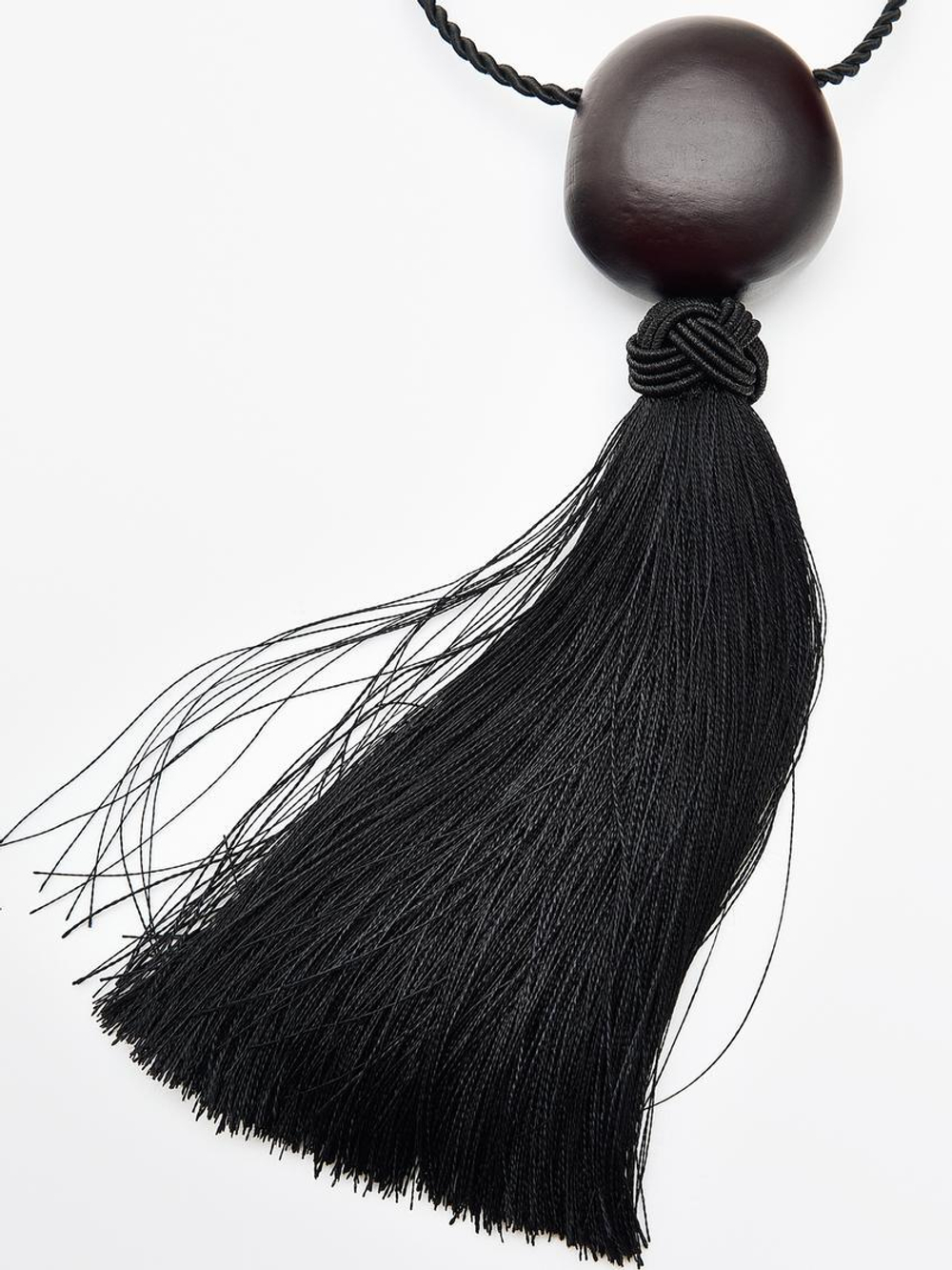 Massimo Dutti Деревянная подвеска с кисточкой, черный