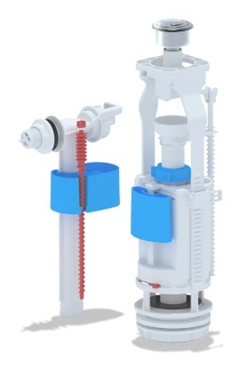 Арматура АНИ Пласт WC3050M 1/2" боковой подвод, металл кнопка двойная,  ЭКОНОМ