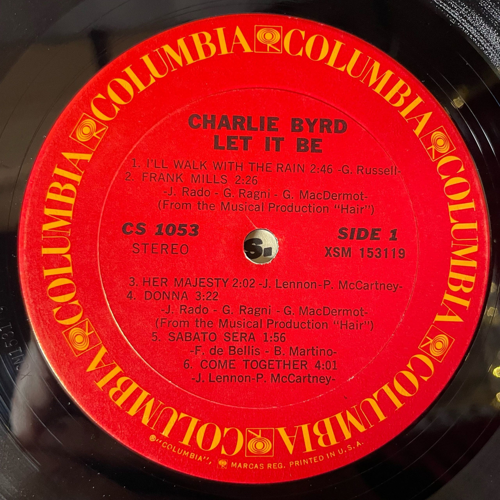Винтажная виниловая пластинка LP Charlie Byrd Let It Be (США 1970)