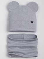 Шапка для девочки трикотажная и снуд