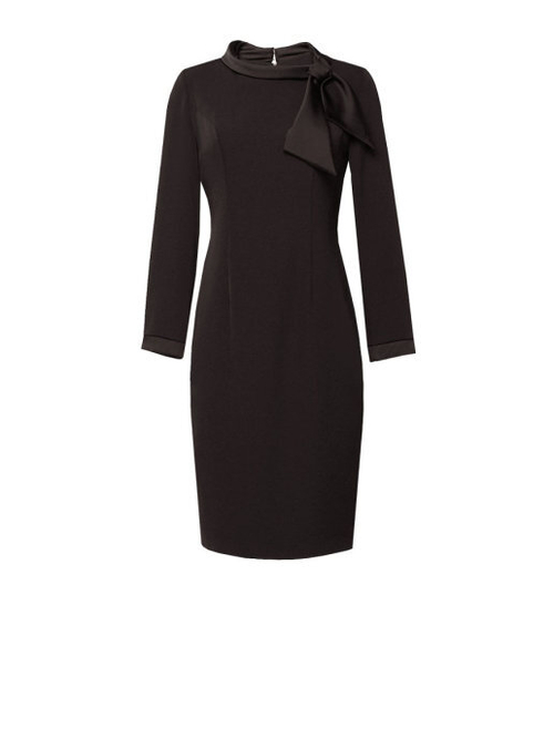 Платье с воротником стойка чёрное 13-01-19FW