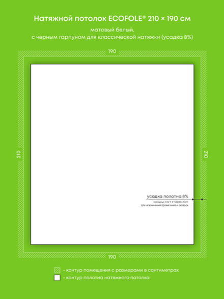 Матовый натяжной потолок 4 м2
