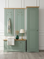 Шкаф для одежды, 58х41х179, Неаполь, распашной, в прихожую, ванную, спальню, деревянный, зеленый, Dipriz