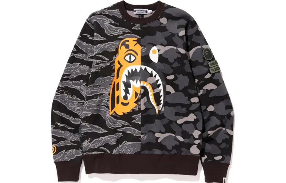 A Bathing Ape X Undefeated Tiger Shark Half Crewneck