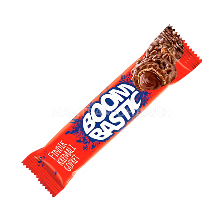 Батончик вафельный Boombastic в молочном шоколаде с ореховой начинкой и хрустящим рисом 32 г