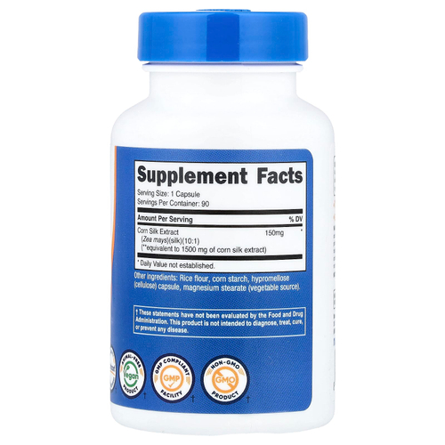 Nutricost, кукурузные рыльца, 150 мг, 90 капсул