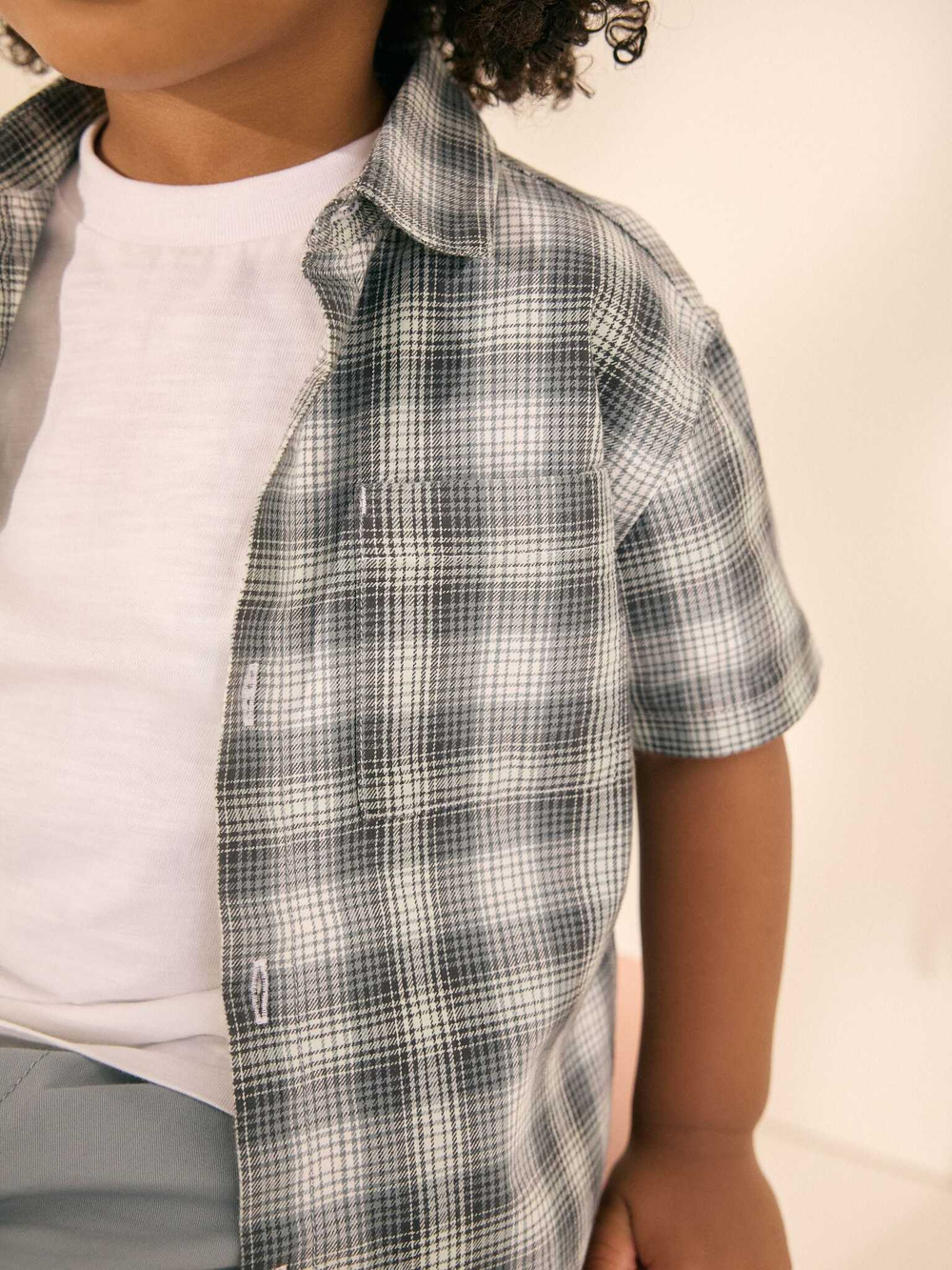 Рубашка с коротким рукавом для мальчика Next AD1-668, Черный, Белый