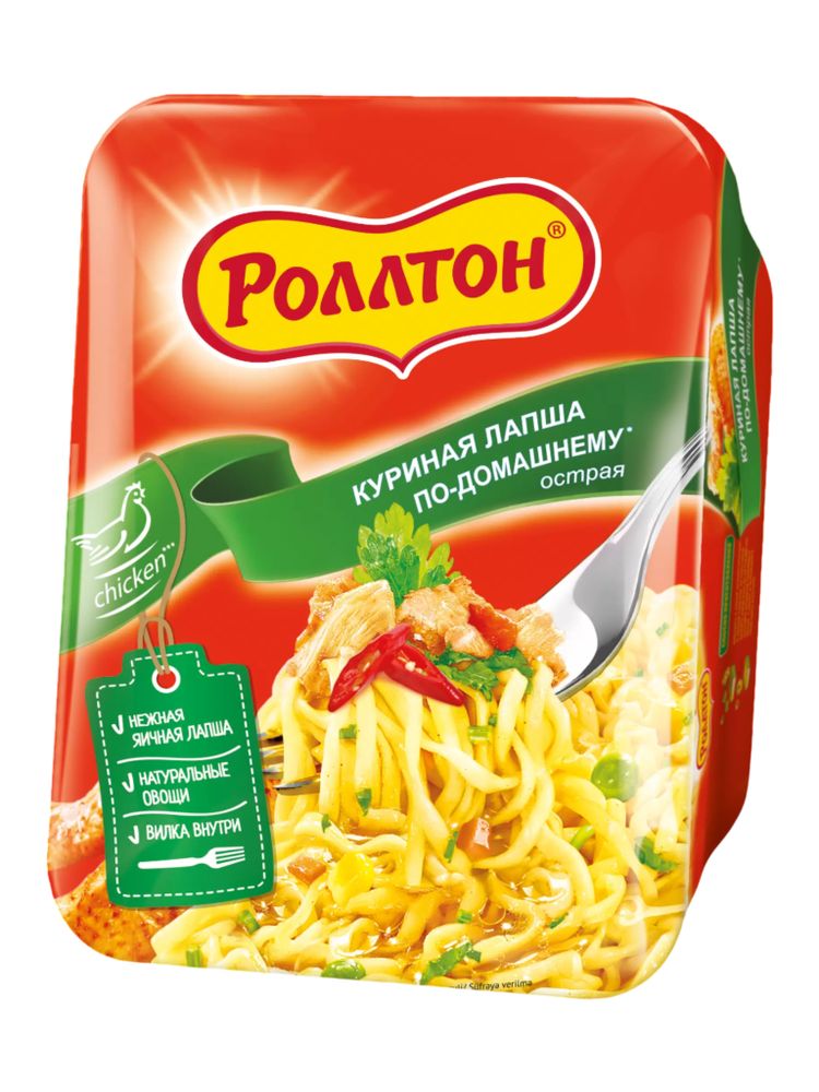 Лапша Роллтон Куриная по-домашнему Острая 90 г x 4 шт