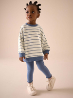 Толстовка и легинсы в комплекте для девочки Next E54-944, Молочный, Голубой