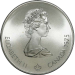 Canada 5 Dollars 1975 – Montreal 1976 Olympics Diving Silver Coin