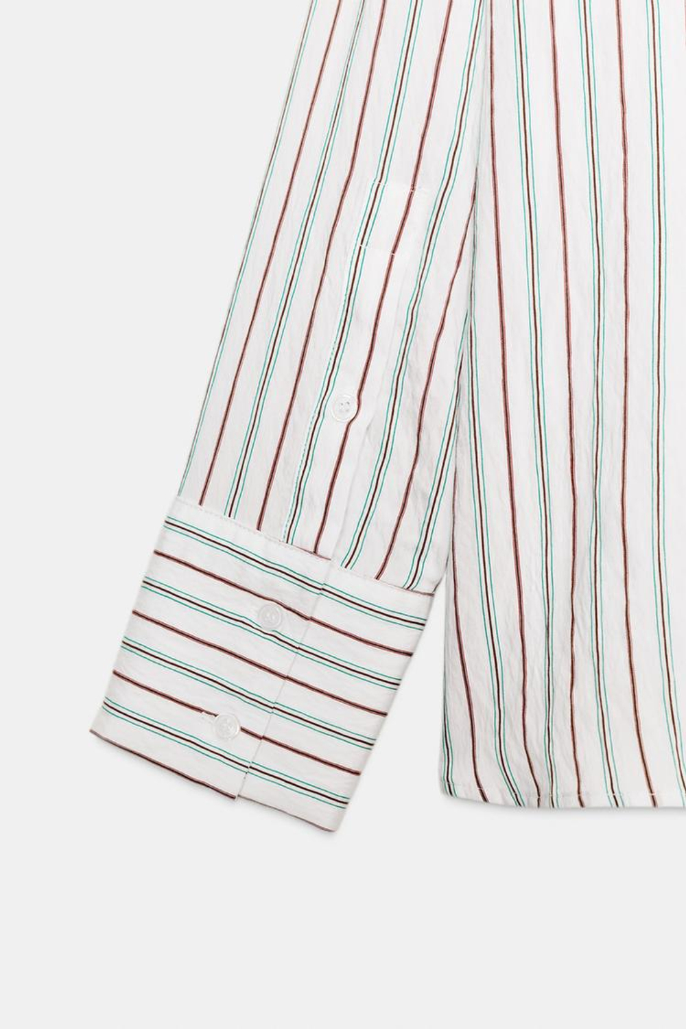 ZARA РУБАШКА СВОБОДНОГО КРОЯ В ПОЛОСКУ С ШАРФОМ, РАЗНОЦВЕТНЫЙ