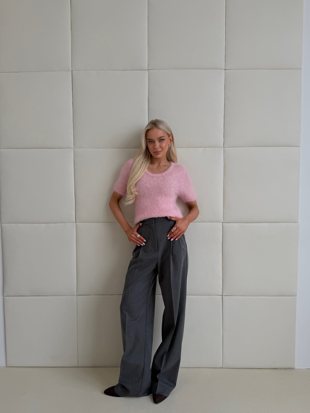 Брюки Office серый меланж