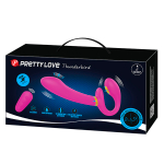 Лиловый безремневой вибрострапон с функцией электростимуляции Pretty Love Thunderbird BW-022068W