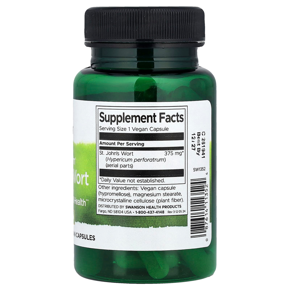 Swanson, Full Spectrum® зверобой, 375 мг, 60 веганских капсул