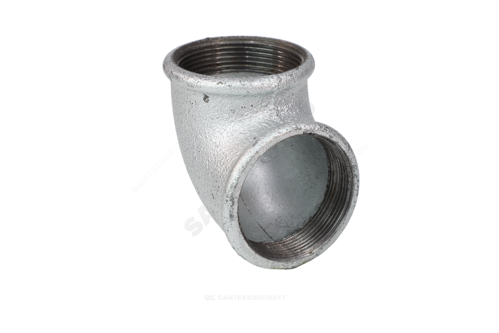 Угольник проходной чугун оц Ду 40 (1 1/2") ВР/ВР Fittex