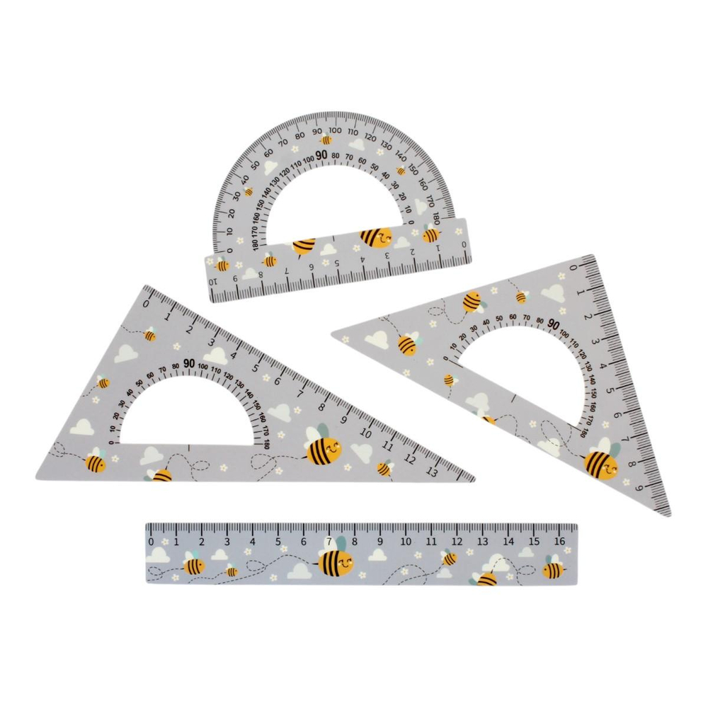 Набор геометр "Микс для девочек 2024" мягкий пластик 3 предм (Пчелка)