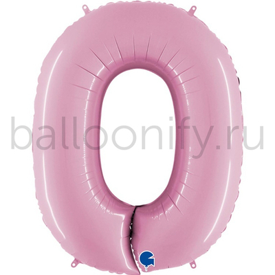 Шар ЦИФРА 0 Пастель Pink 40" 102 см