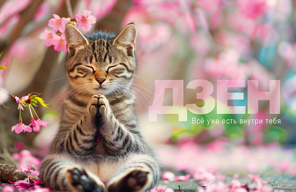 Календарь трехсекционный на 2026 год, "Мяу-дзен"