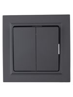 BRITE Выключатель 2-клавишный 10А в сборе ВСР10-2-0-БрГ графит IEK