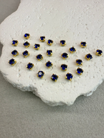 Шатоны 4 мм, Синий в золоте, 25 шт