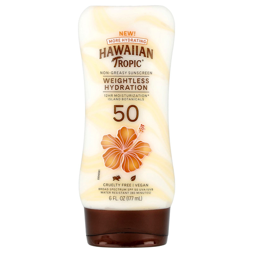 Hawaiian Tropic, нежирное увлажняющее средство для защиты от солнца, SPF 50, 177 мл (6 жидк. унций)