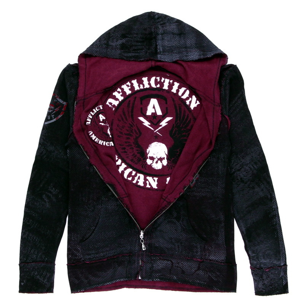 Толстовка Affliction Крест (Бордовый)