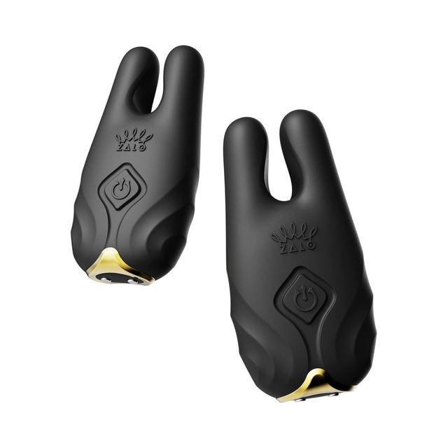 Черные виброзажимы на соски Nave