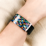 Браслет Fiore Luna на черном кожаном ремешке CB13209-6