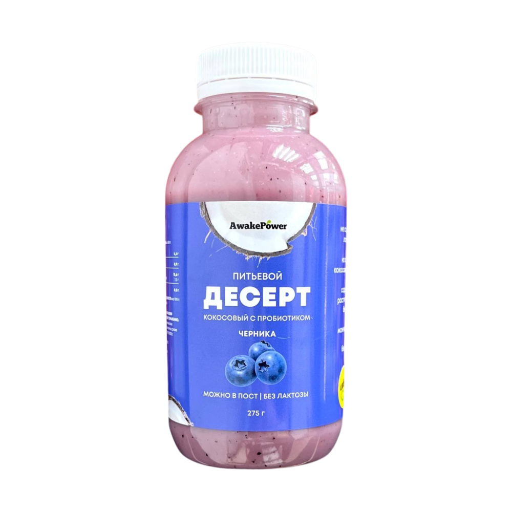 Йогурт питьевой кокосовый Черника Awake Power, 275 г