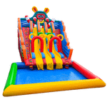 Надувная водная горка с бассейном «Аква-монстро», 18*9*9 м