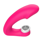 Розовый двойной вибромассажер с клиторальной стимуляцией I-Moon Lisking Massager MY-508