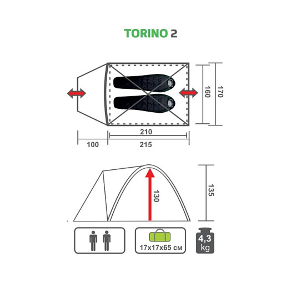 Палатка TORINO-2 (PR T-2) Premier Fishing