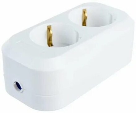 Колодка 2 гн с/з белая новинка ELWATTE