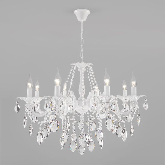 10108/8/ подвесной светильник / белый/прозрачный хрусталь Strotskis