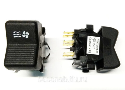 Переключатель П 147-04.11* (118К-3709410) клавишный отопителя кабины (6-ти контактный)