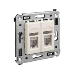 Компьютерная розетка RJ-45 в стену, кат.6 двойнаяэкранированная,"Avanti", "Ванильная дымка"