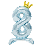 Шар фольгированный Цифра 8 81 см (Голубой)