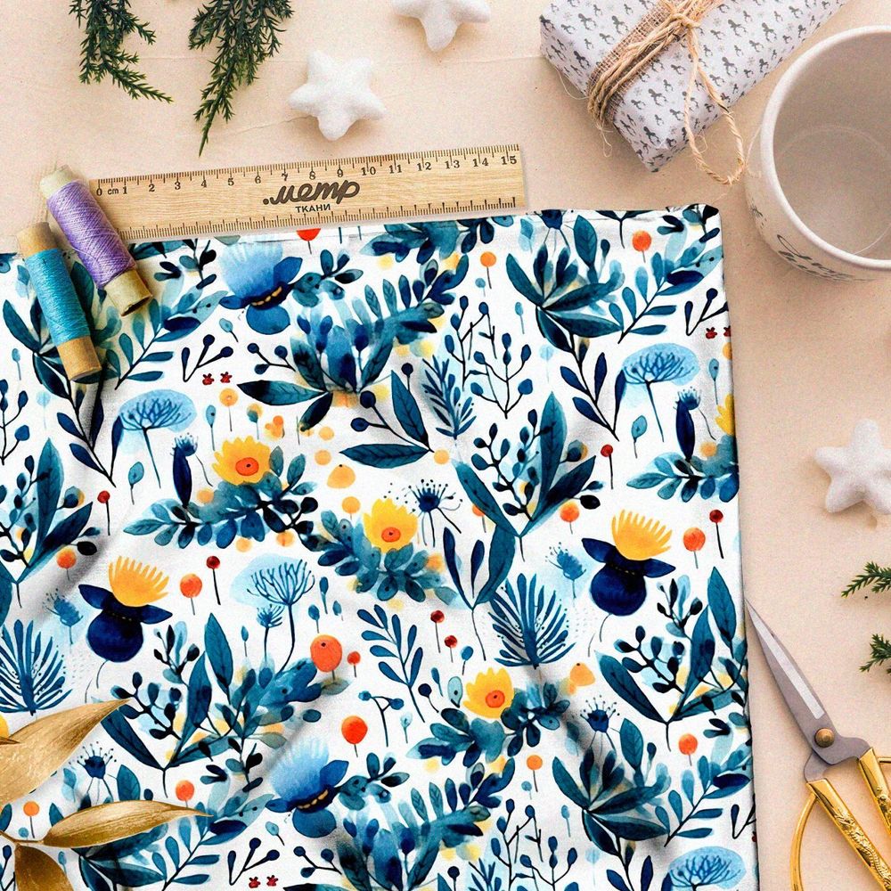 Ткань премиум мембрана атмосферные мотивы природы