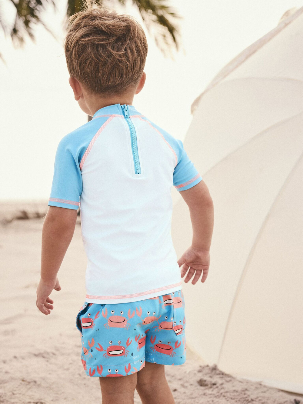 Костюм плавательный раздельный для мальчика Next E22-306, Голубой, Оранжевый