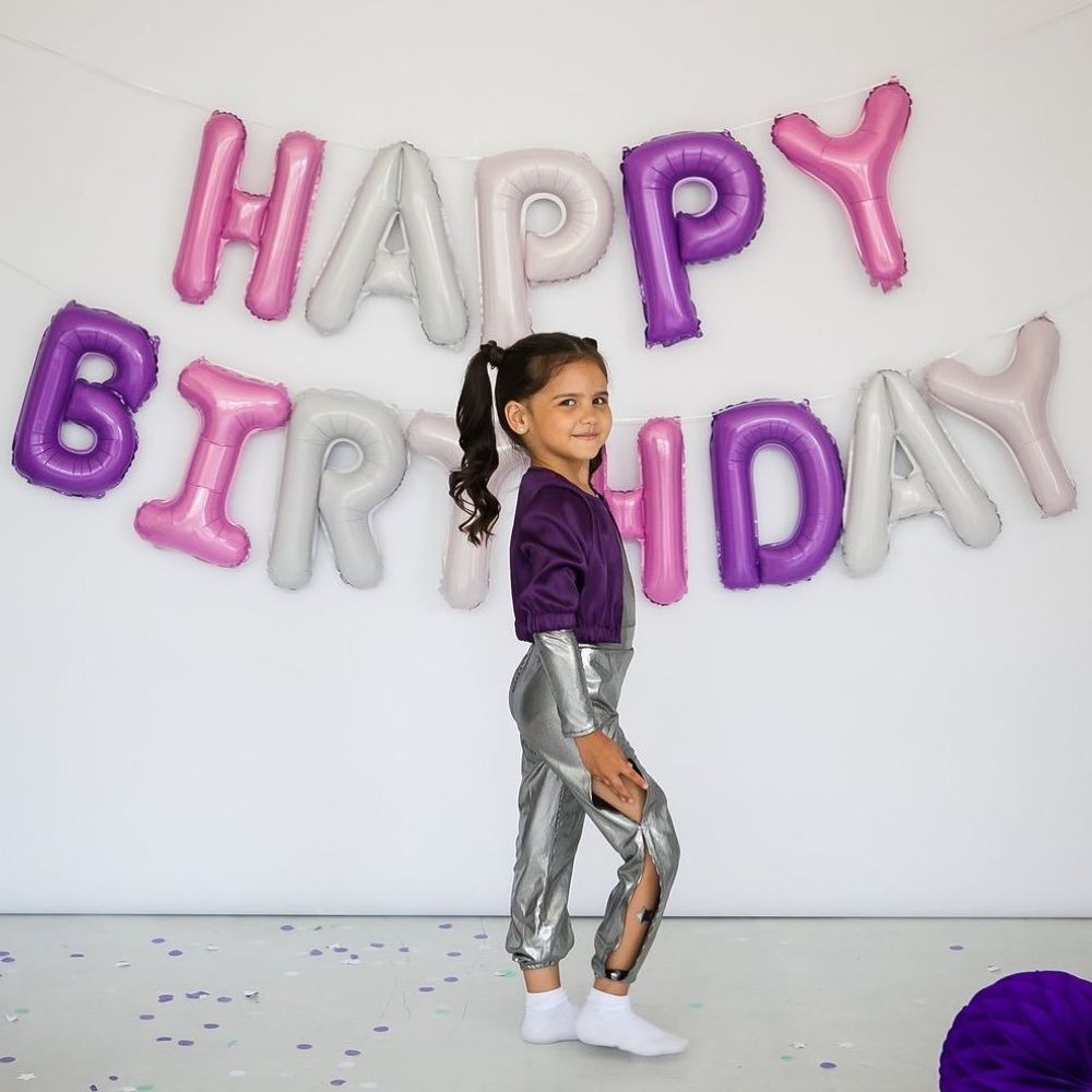 Гирлянда буквы "Happy Birthday" разноцветные 16" / 41 см (Falali) (воздух)  Изображение3