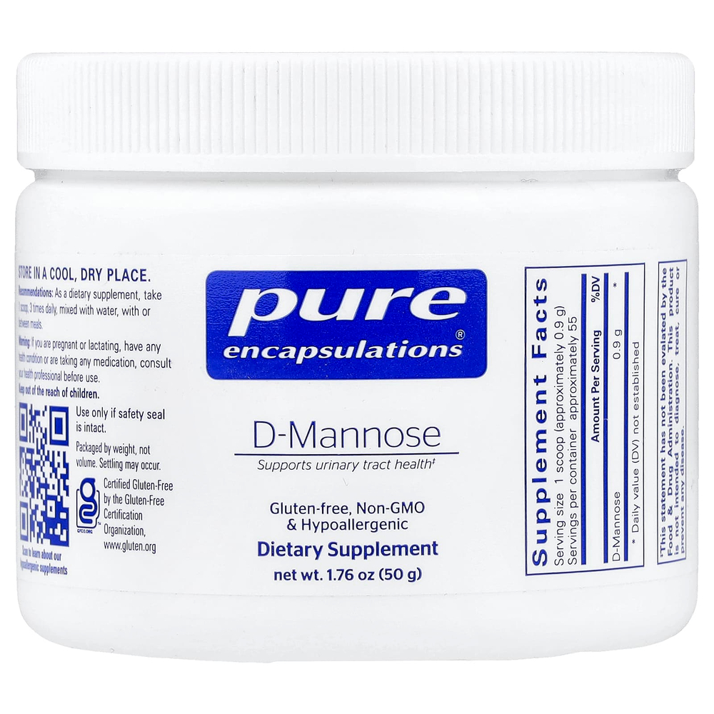 Pure Encapsulations, D-манноза в порошке, 50 г (1,76 унции)