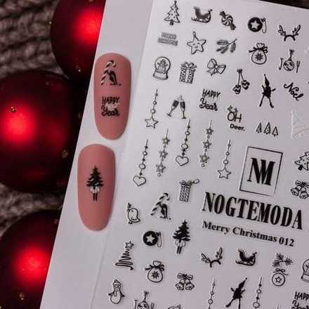 Наклейки NogteModa MERRY CHRISTMAS 012